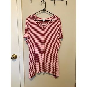 Kim Rogers Curvy Plus Striped Tunic Top